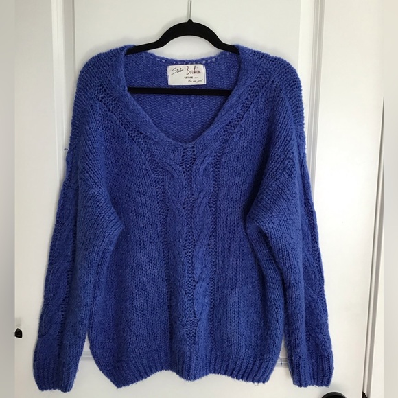 Vintage Made In Italy Studio Birkin Sweater Blue MOHAIR WOOL ACRYLIC - Picture 1 of 4